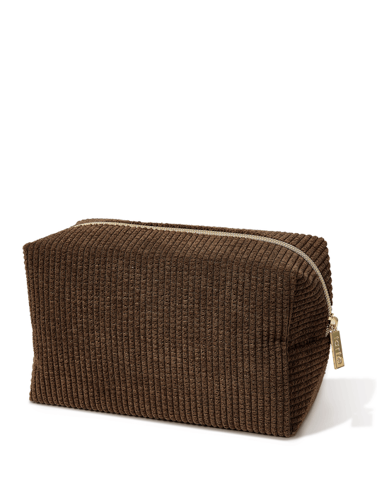 vintage vibe makeup bag in brown
