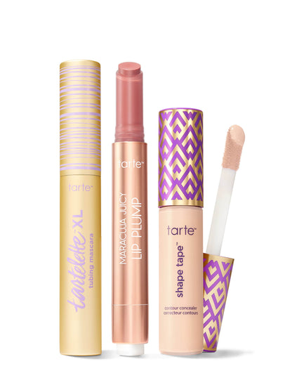 tarte™ shape tape concealer, XL tubing mascara and maracuja juicy lip plump trio