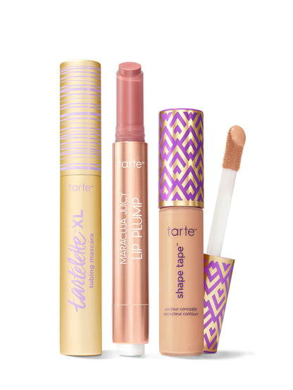 tarte™ shape tape concealer, XL tubing mascara and maracuja juicy lip plump trio