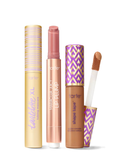 tarte™ shape tape concealer, XL tubing mascara and maracuja juicy lip plump trio