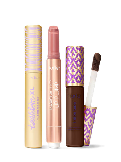 tarte™ shape tape concealer, XL tubing mascara and maracuja juicy lip plump trio